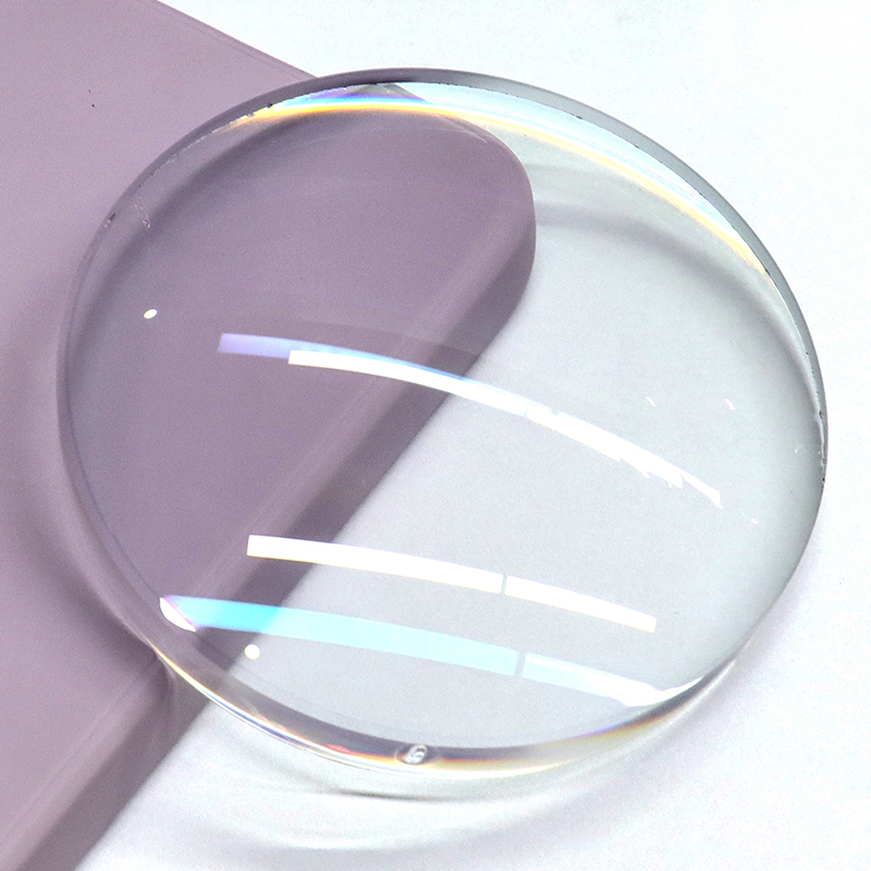 1,56 halvfärdig blå block enkelseende lins