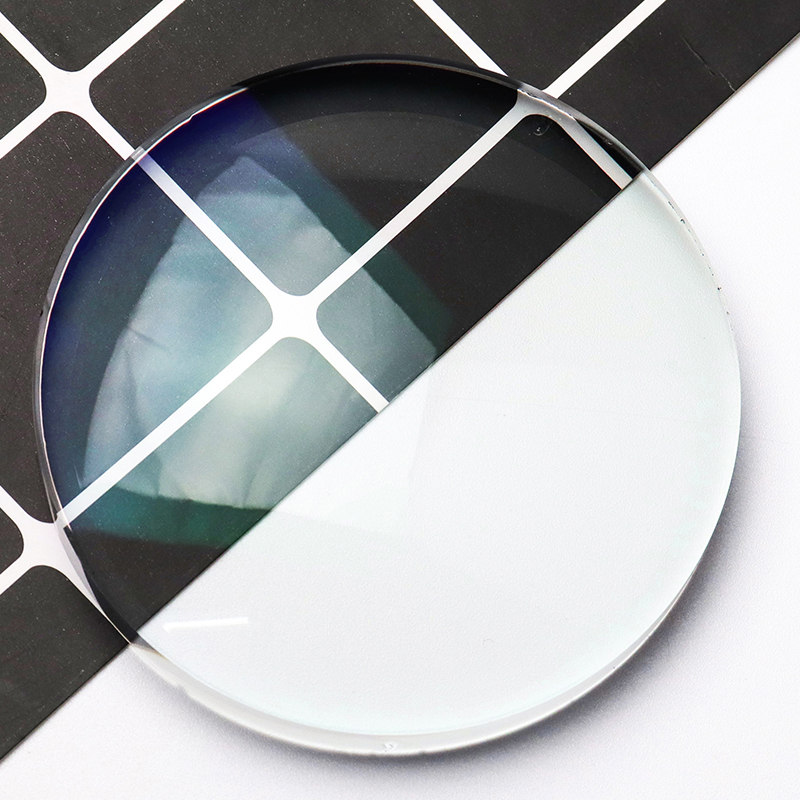 1,56 halvfärdig blå block enkelseende lins